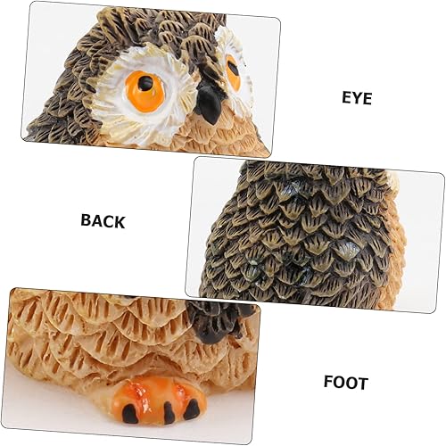 Miniatura 7 de Happyyami 12 piezas de adorno de búho en miniatura, adorno de magdalena, escultura de búho, micro paisaje, estatua de búho, muñeca, juguetes,