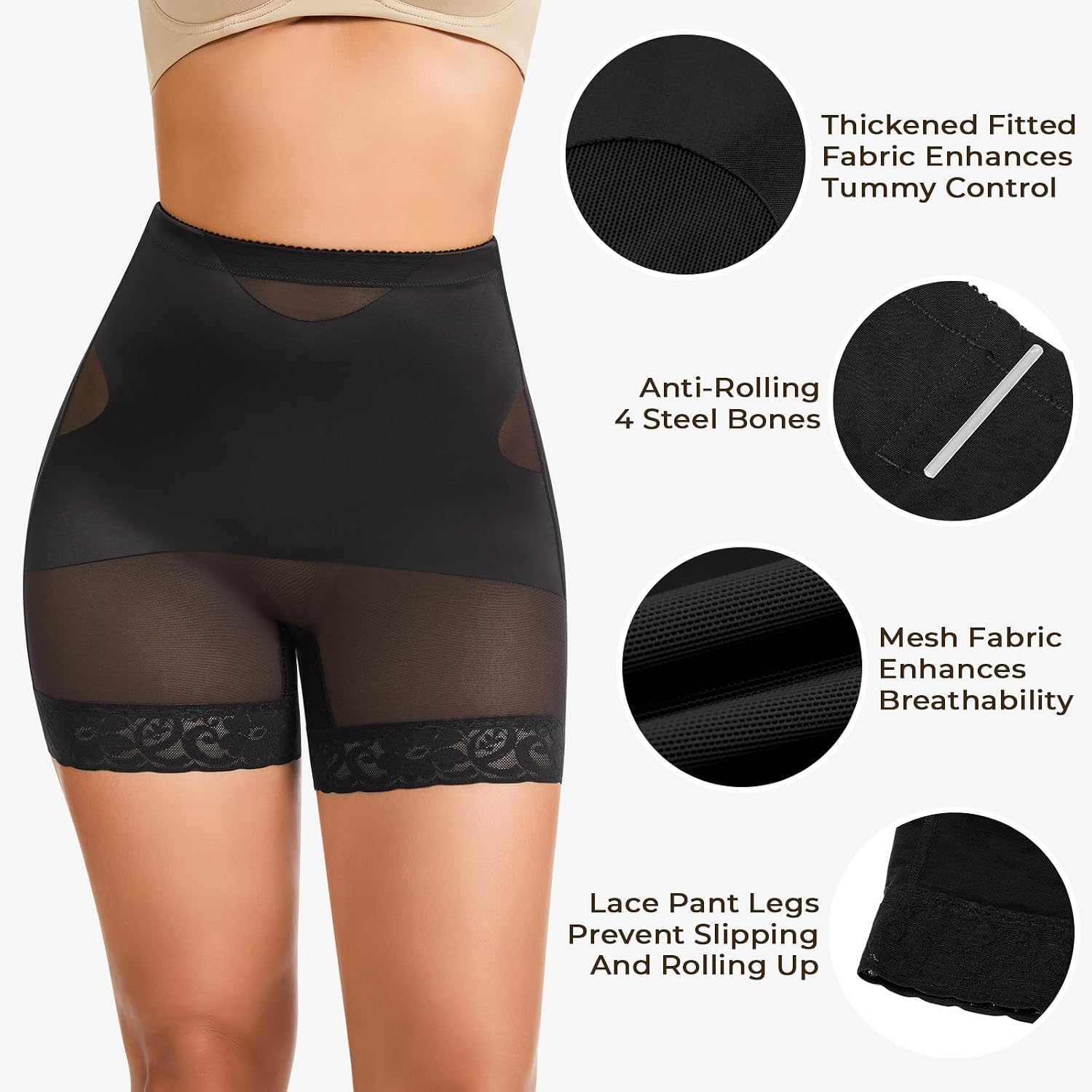 NaTen Padded Underwear for Women Removable Butt Pads Shapewear Butt-Lifting shapewear Lace Padded Body Shapewear