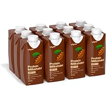 Vilgain Protein Milkshake 12 x 330 ml Cocoa - 33 g Protein Creamy Milkshake without Added Sugar Low Lactose Ready-to-Drink Protein Drink with Inulin & Stevia Fitness Drink Chocolate Snack