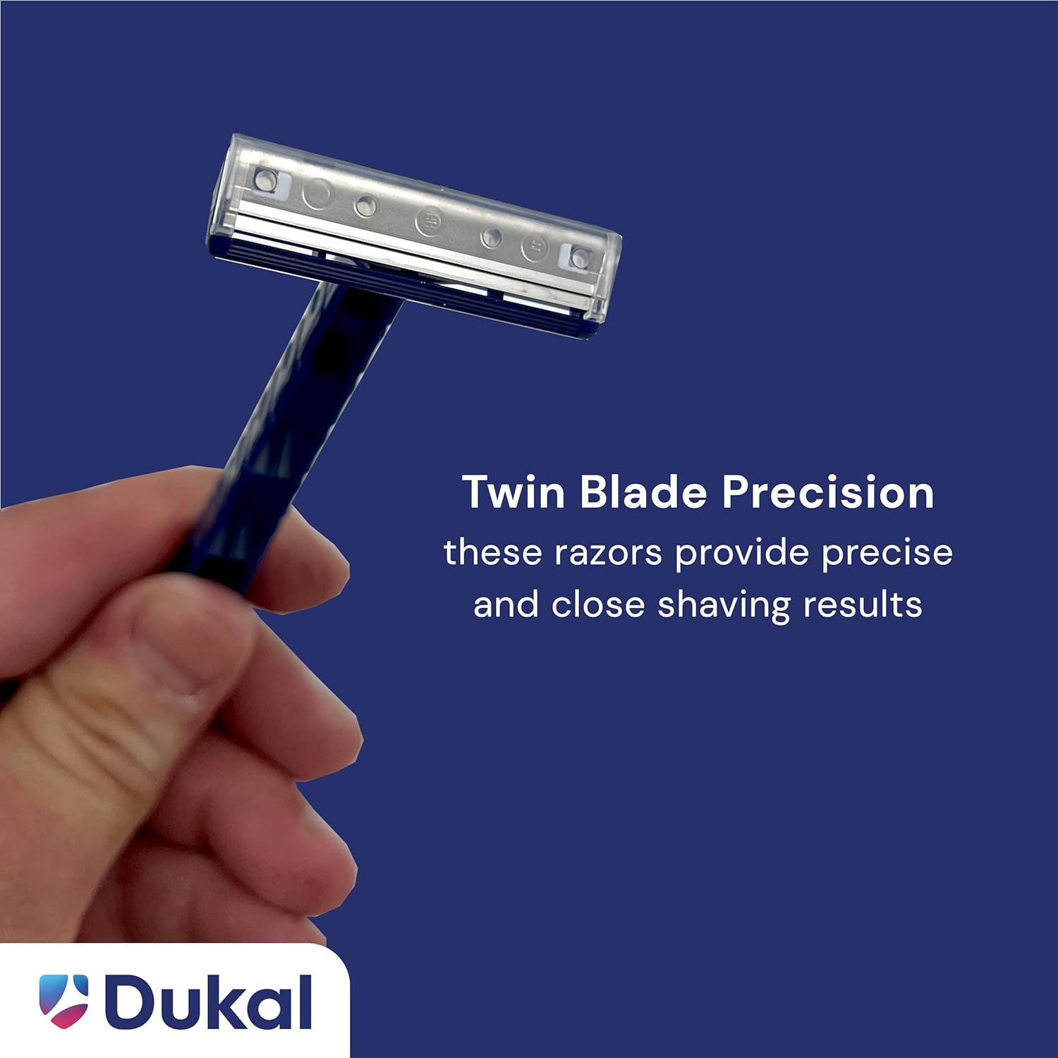 Dukal DR05 Dawn Mist Standard Disposable Razor, Twin-Blade, Blue Handle, Pack of 2000