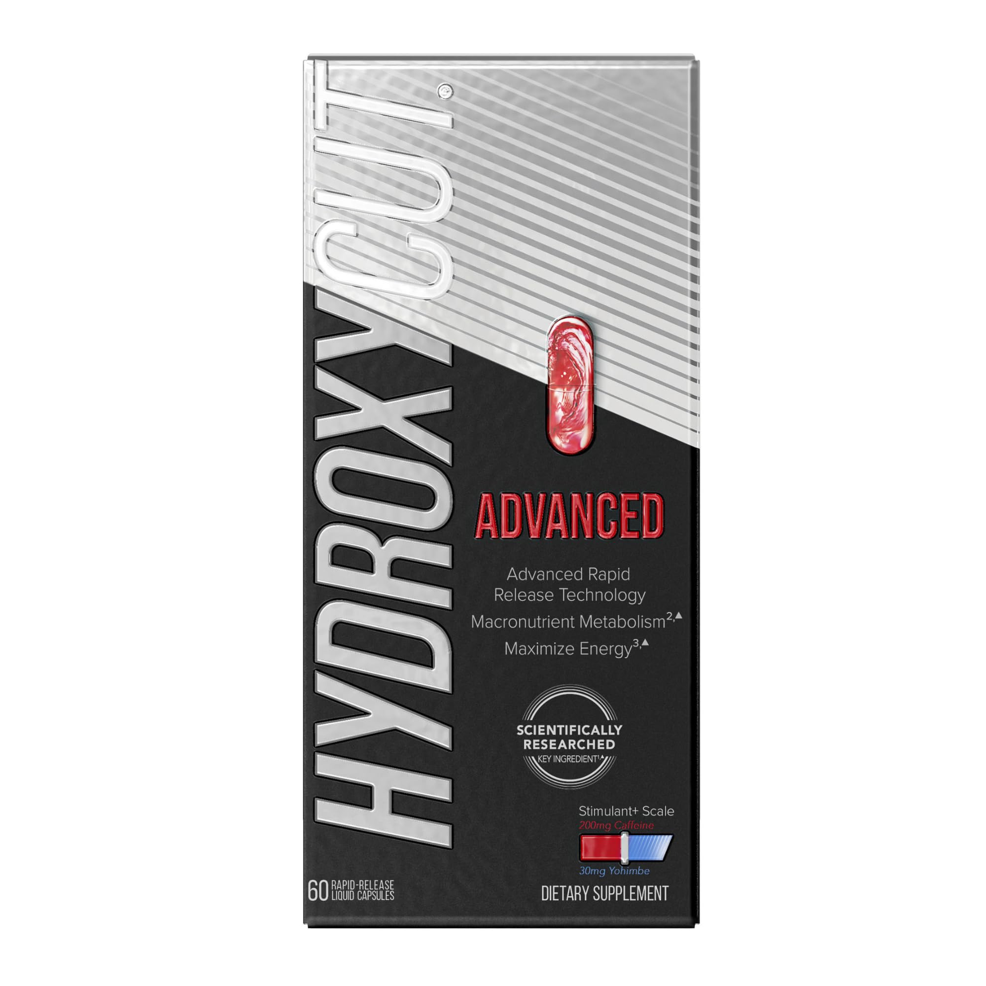 HydroxycutAdvanced - 60 Rapid-Release Liquid Capsules - Thermogenic Calorie Burn, Maximize Energy - for Women & Men
