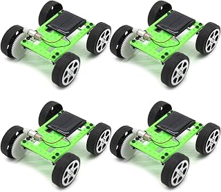 4pcs/Set Solar Toys, Children DIY Assemble Solar Car Kit Science Educational Power Car Toy Kit for Boys Girls