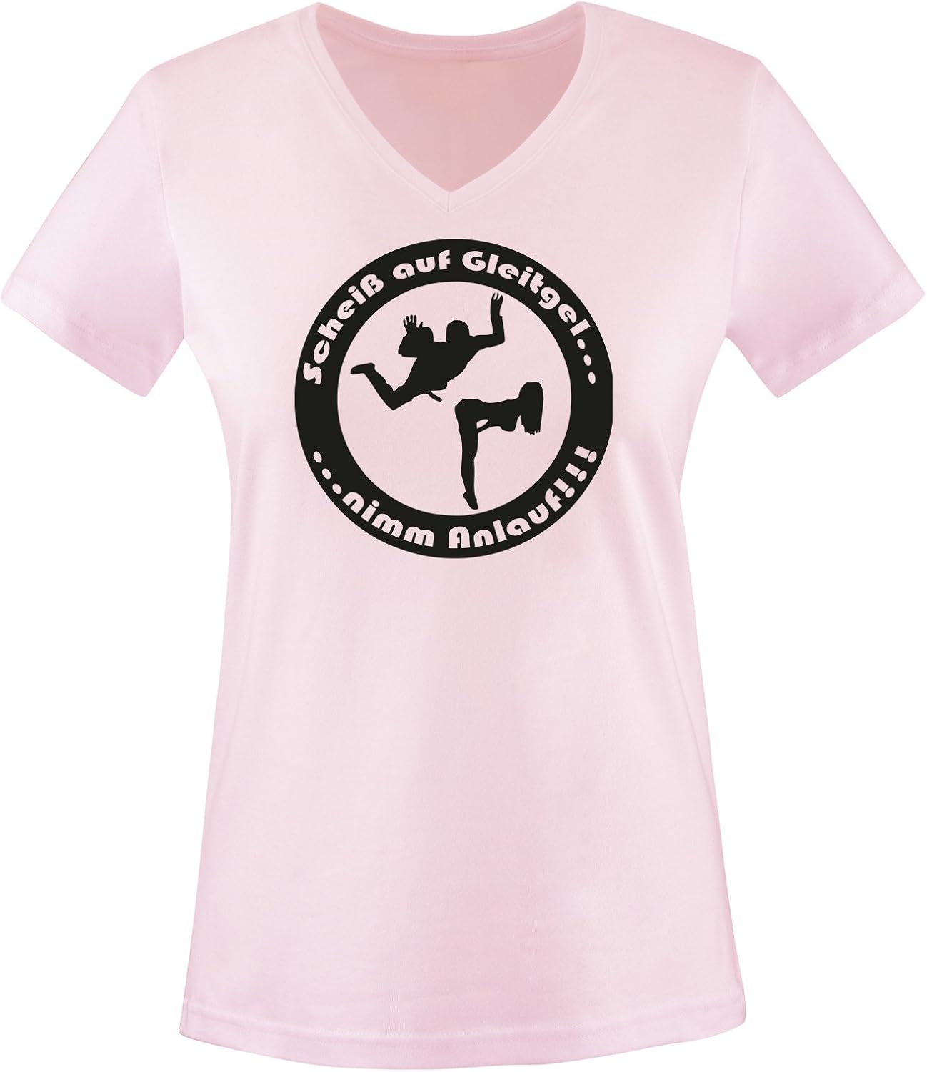 Scheiß auf Gleitgel.. nimm Anlauf ! - Einfarbig - Damen V-Neck T-Shirt
