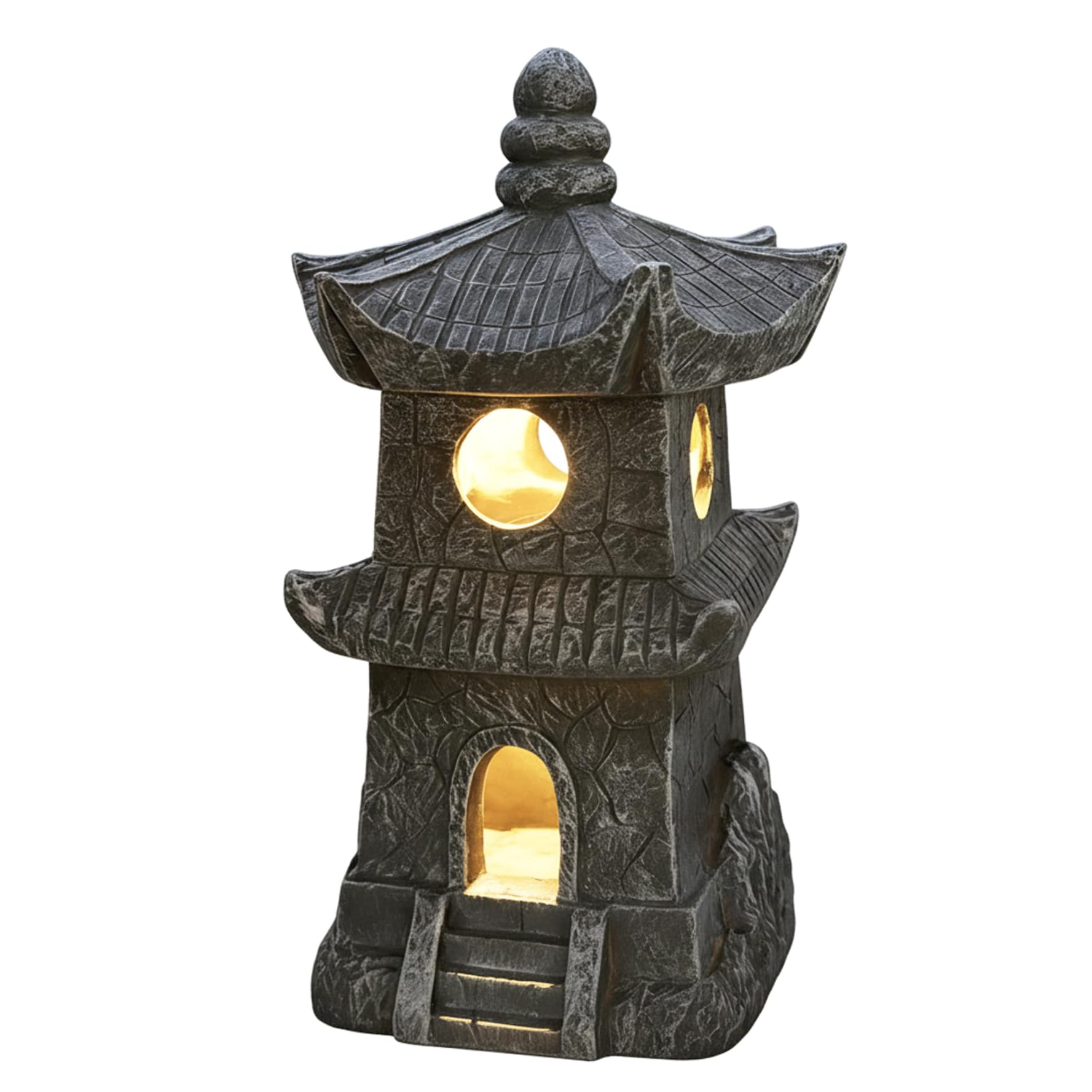 Statue de jardin pagode haut de gamme en résine durable et étanche