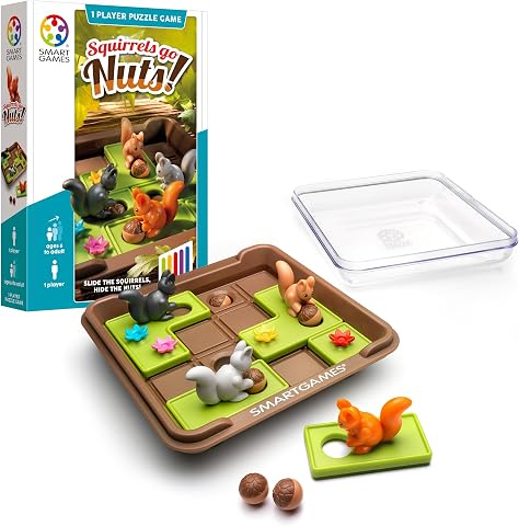 SmartGames Squirrels Go Nuts! product and packaging