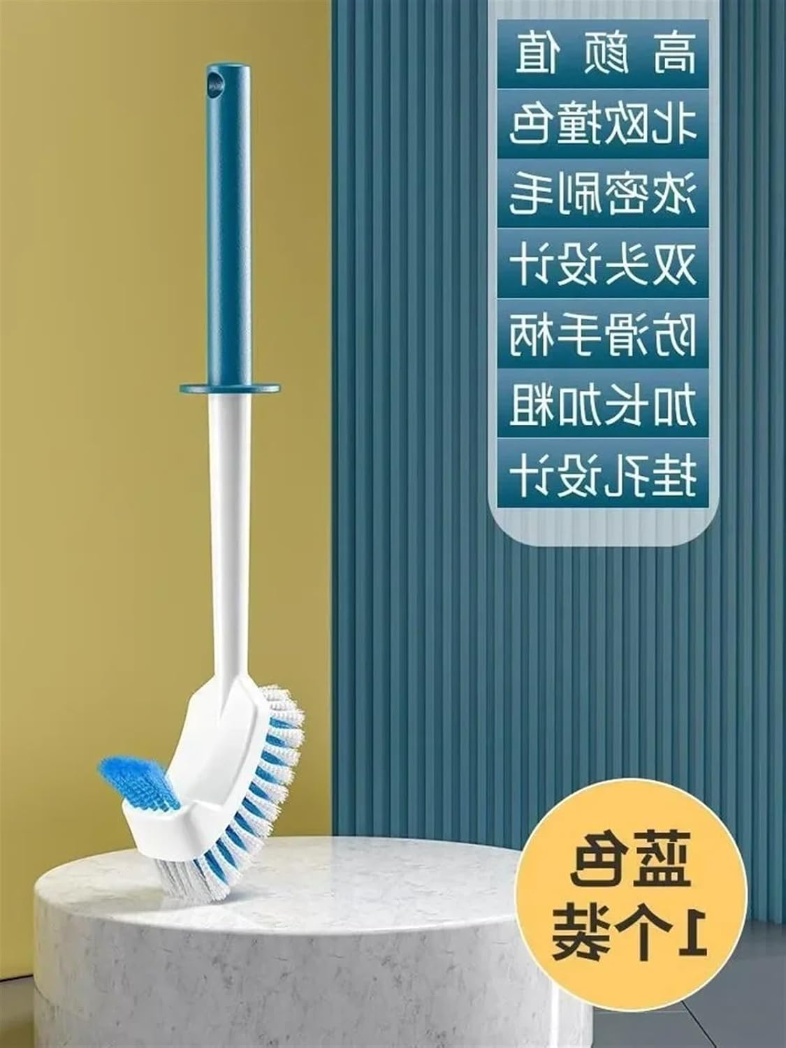 Toilet Cleaning Brush No Dead End Household Cleaning Wash Toilet Wall Hanging Plastic Long Handle Brush Toilet Brush Set (Size : Gray)