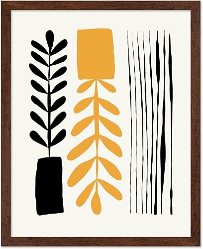 Miniatura 38 de Monem Art - Póster abstracto, impresión de dibujo de línea retro, arte moderno, arte negro y amarillo, arte moderno, arte bohemio elegante, arte Sin