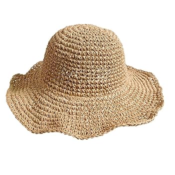 Cappello Da Sole Da Donna In Paglia Con Tesa Larga UPF 50, Estivo