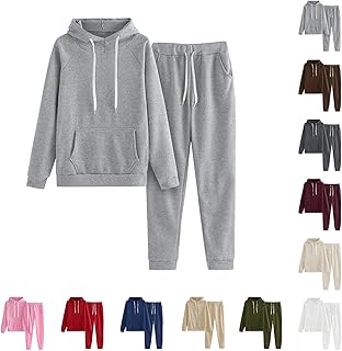 Womens 2 Piece Outfits Lounge Hoodie Sweatsuit Sets Oversized Sweatshirt Baggy Fall Fashion Sweatpants with Pockets