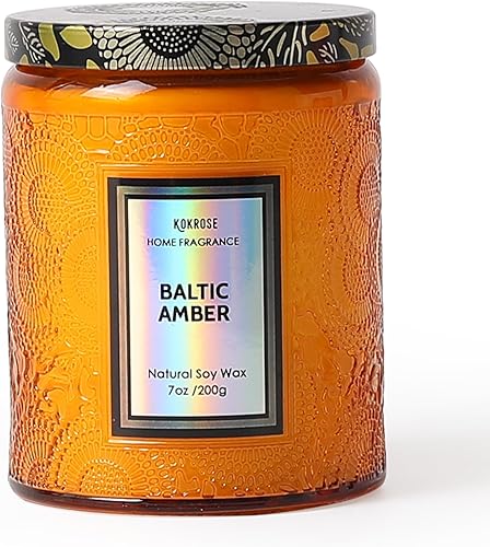 Kokrose Velas perfumadas de regalo para mujeres, velas de cera de soja natural, vela perfumada de 8 onzas para el hogar (Oolong melocotón)