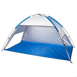 AKTIVE Strandzelt, 220x120x115 cm, 2 Personen, UV50-Schutz, silbernes Innenfutter, inkl. Heringen, Tragetasche, wasserdichtes Zelt, faltbare Zelte, Angelunterstand (62321)
