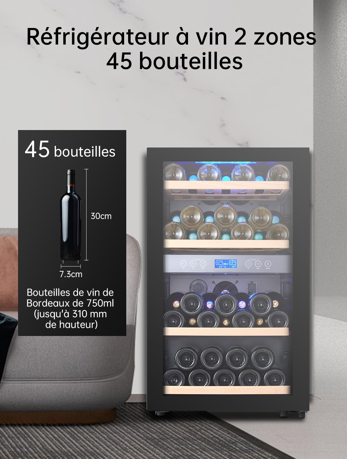 Kalamera Frigorifero per vino BFG-2 (45 bottiglie - 120 litri)