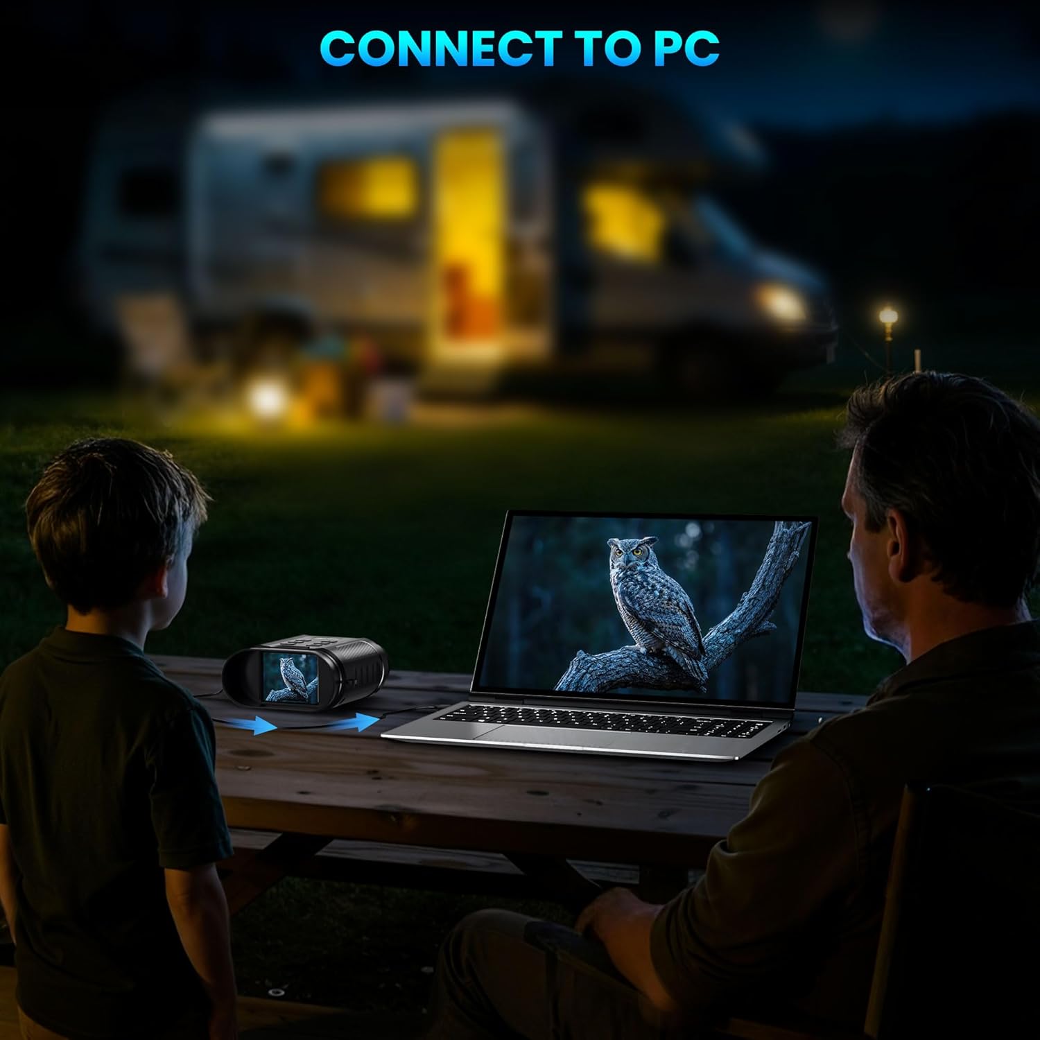 Birthday Gifts & Night Vision Goggles - 5W Upgraded 4K HD IR Binoculars - 8X Digital Zoom/Rechargeable Battery/32GB Card/Flashlight, Camping Exploration Gifts for Men Dad Husband Boy Friend