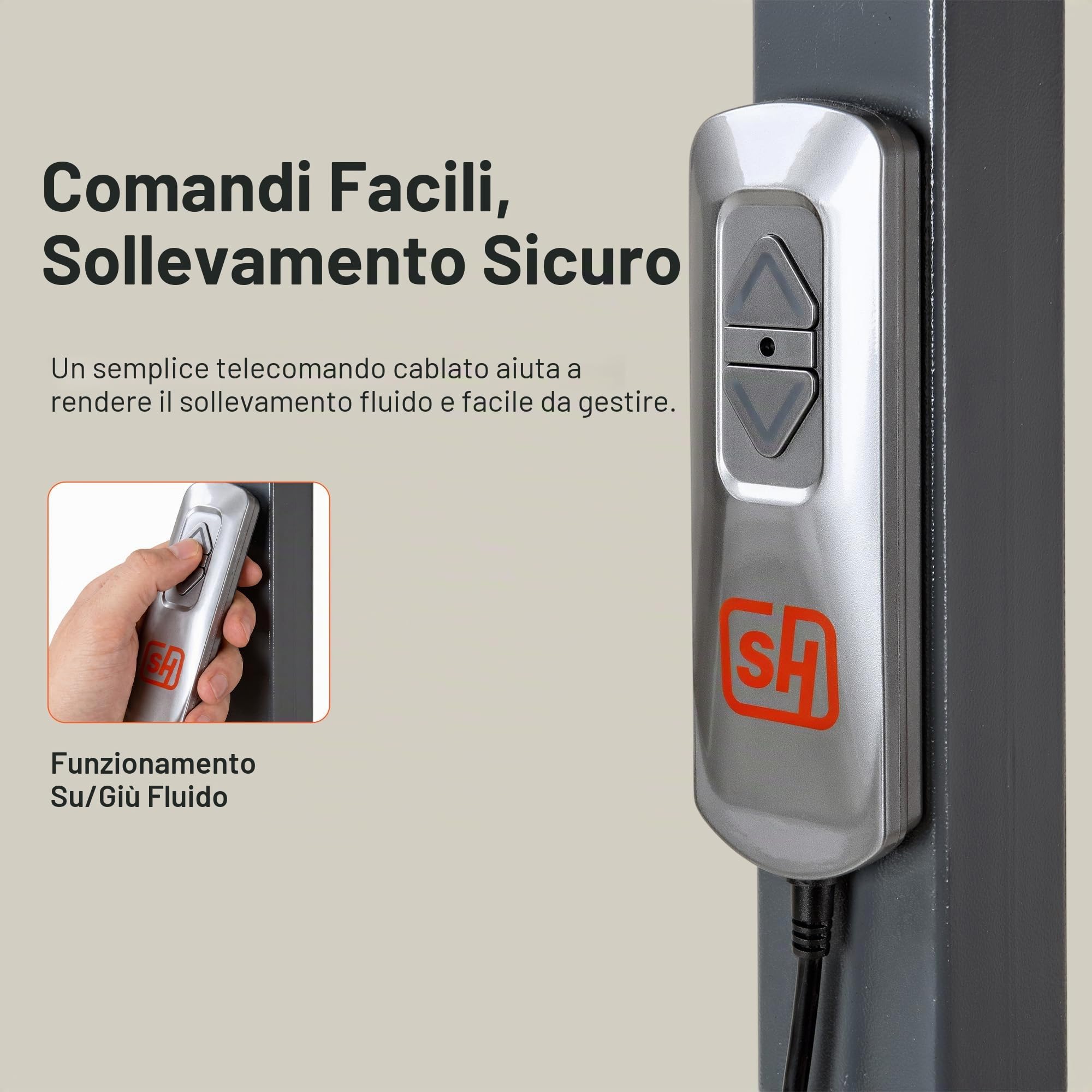 SuperHandy GoRise FS Sollevatore elettrico terra-in-piedi, portata 227 kg | assistenza alla posizione eretta, design portatile e regolabile, ergonomico e facile da riporre;Brevettato