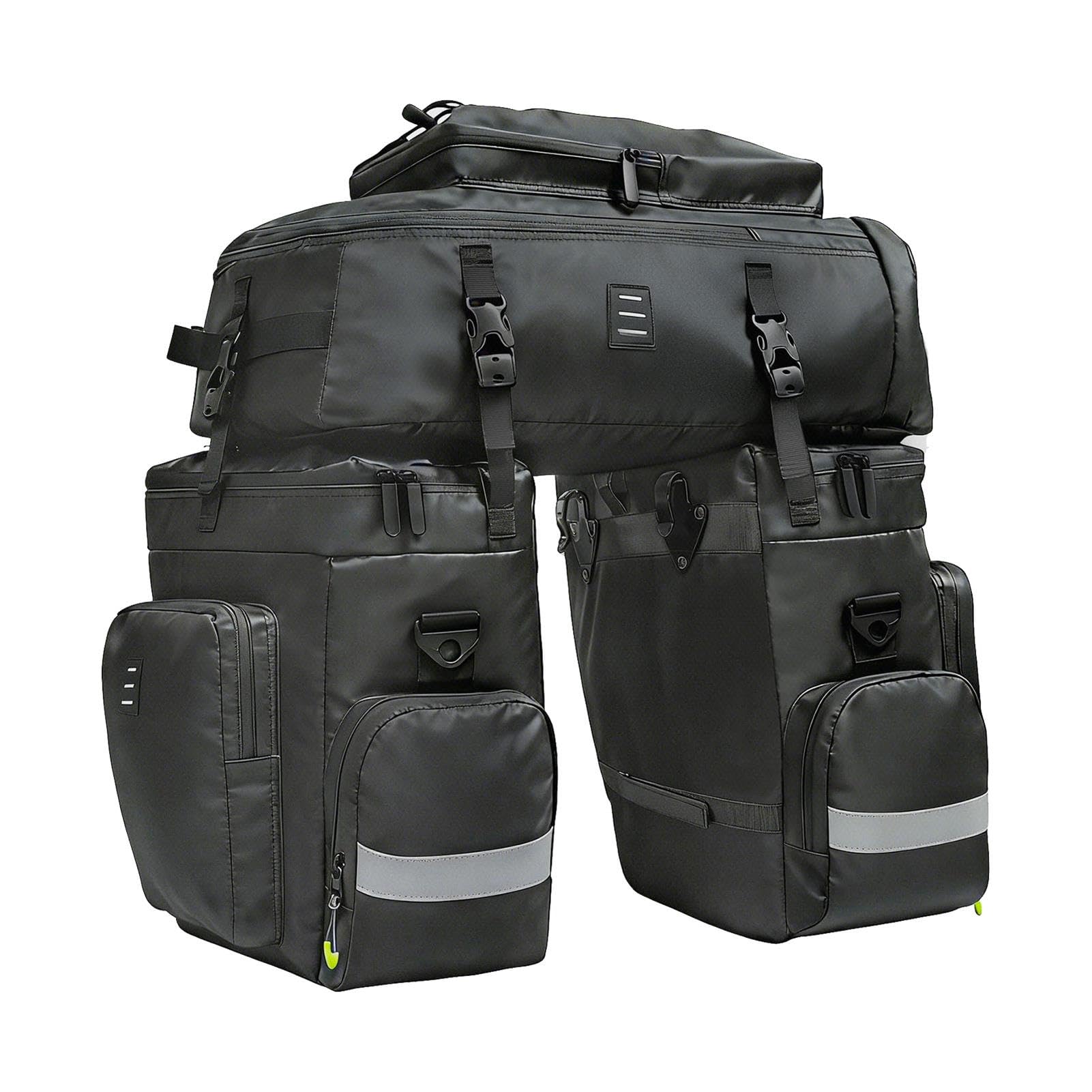 ansigtny Fahrradtasche 3-in-1 Multifunktional Wasserdicht Fahrradtaschen für Gepäckträger Große Kapazität Fahrrad Taschen Hinten Gepäckträger, Fahrrad Rucksack und Gepäckträgertasche mit Regenschutz