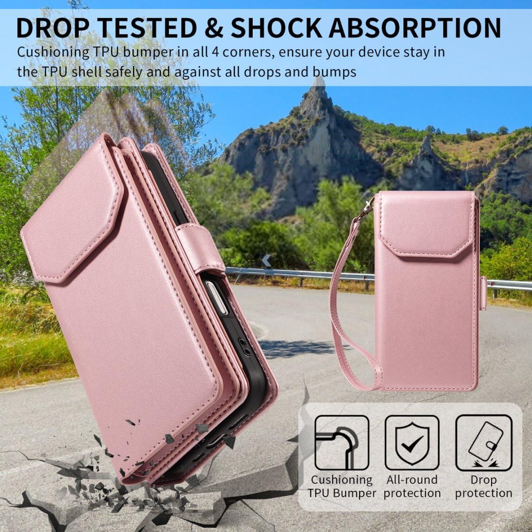 Asuwish Phone Case for Samsung Galaxy S22 Ultra 5G Cell Wallet Cover with Tempered Glass Screen Protector Flip Credit Card Holder Slot Stand S22ultra 22S S 22 S22ultra5g 6.8 Women Men Pink