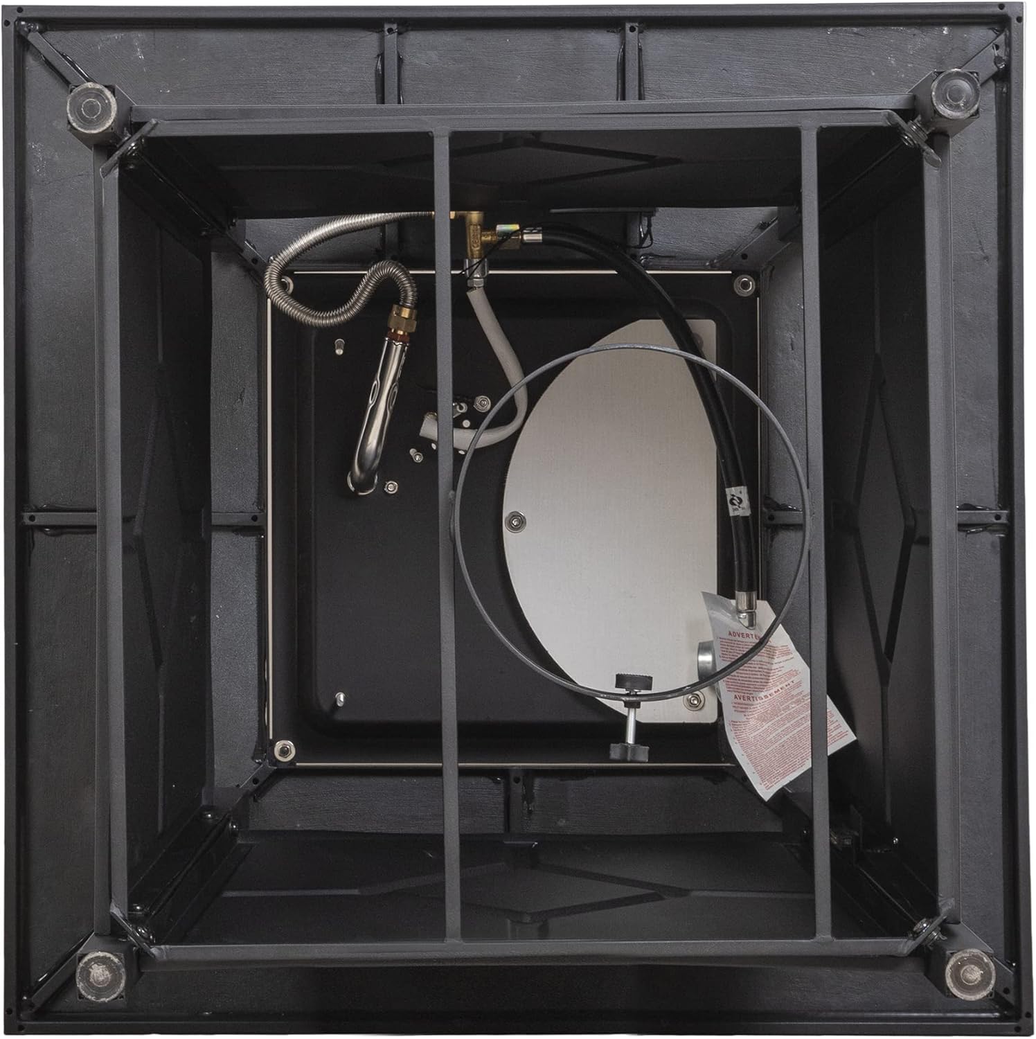 28" Square by 25" high Black Fire Table with TerraFab top, Patterned Sides.