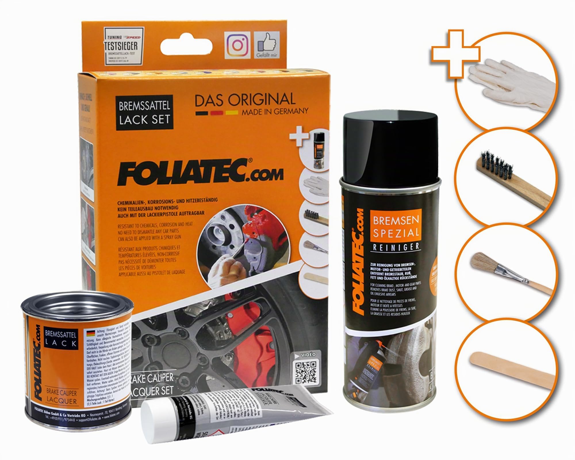 Foliatec - Kit peinture étriers de freins - Noir (schwarz matt), Ref: 2176