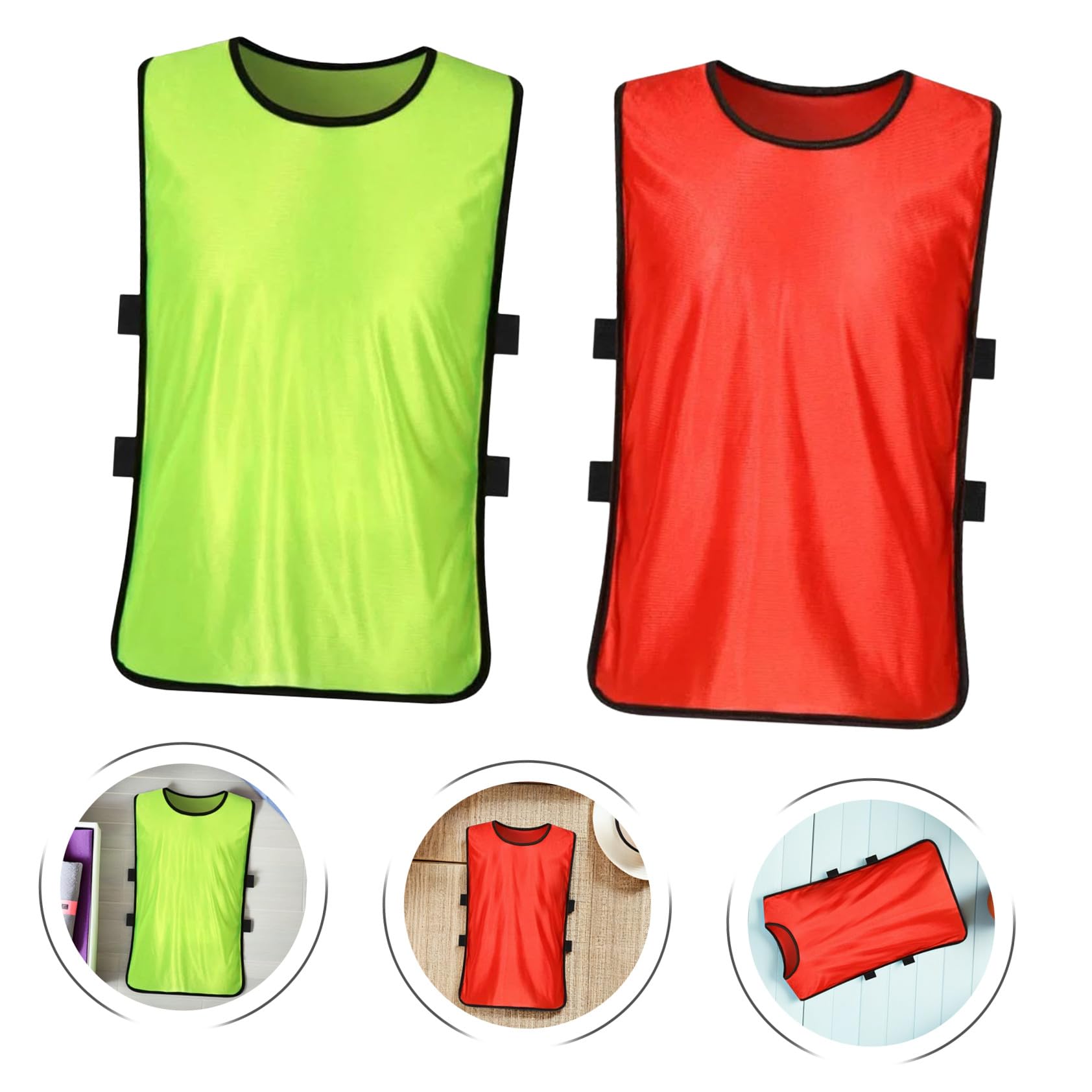 KOMBIUDA 12 Stück Fußball Trainingsweste aus Polyester für Kinder