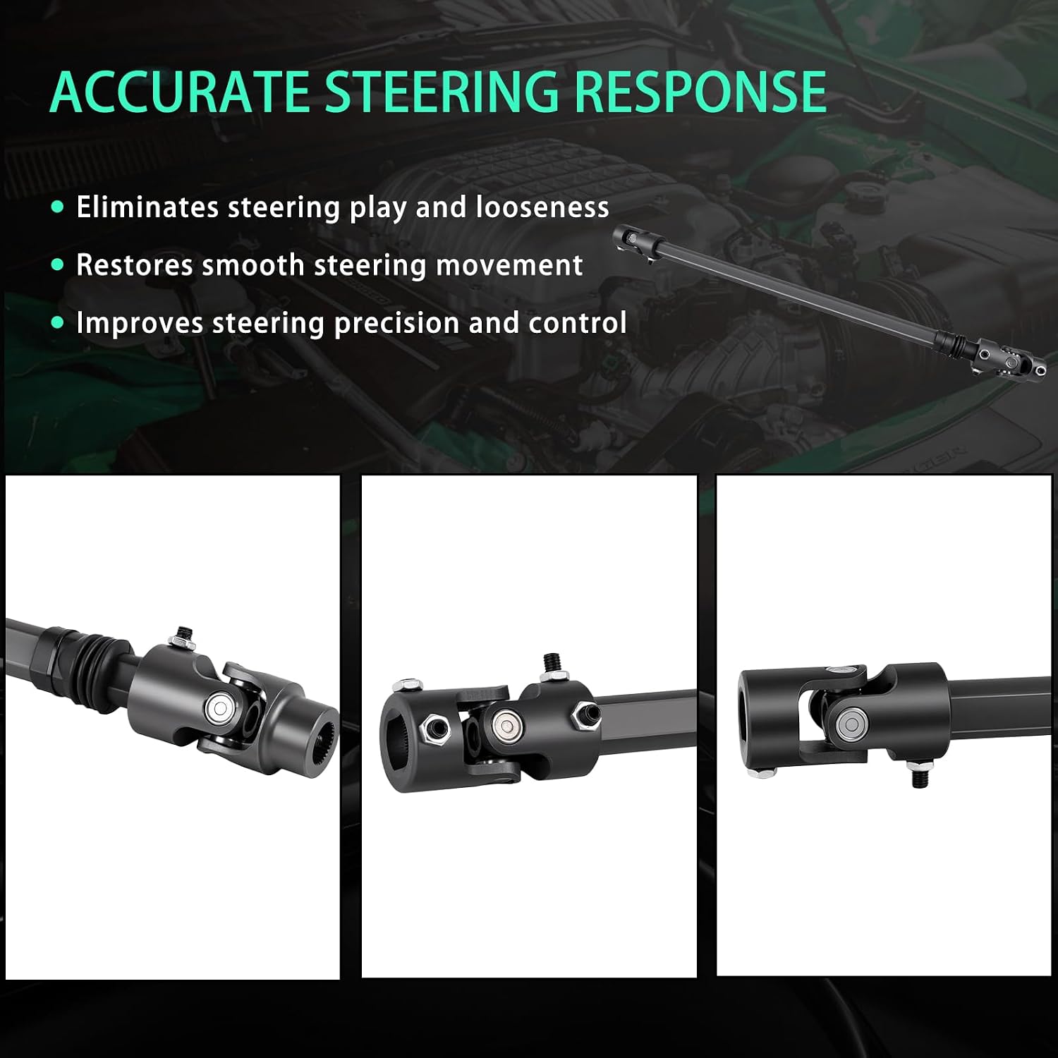 000935 Telescopic Lower Steering Column Shaft Compatible with Chevy Full Size 1979-1994 & GMC 1979-1984 1986 1988-1991 1993-1994
