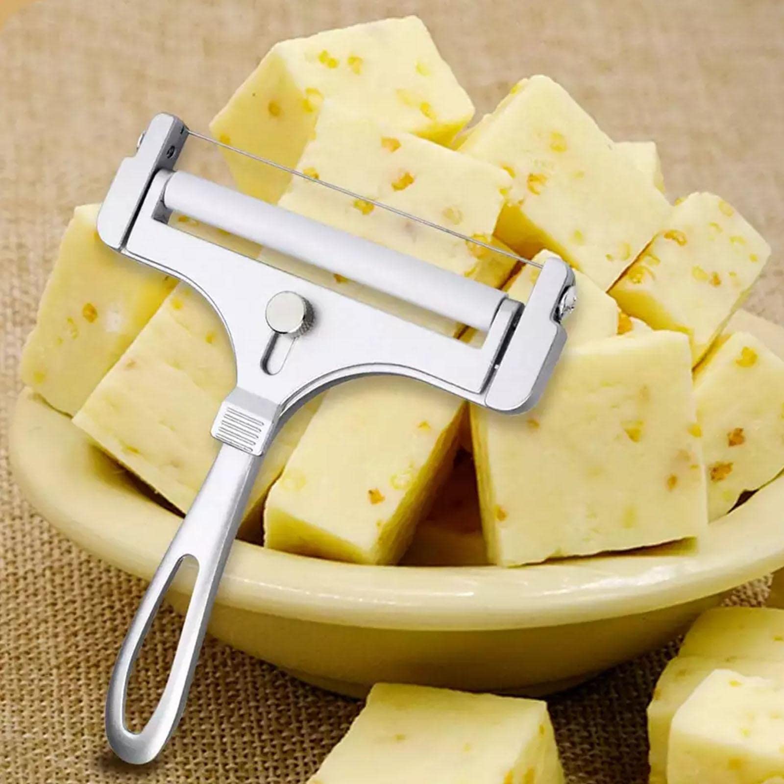 Affettatrice Per Formaggio Regolabile In Acciaio Inox Con Filo Extra - Per Mozzarella, Cheddar, Groviera