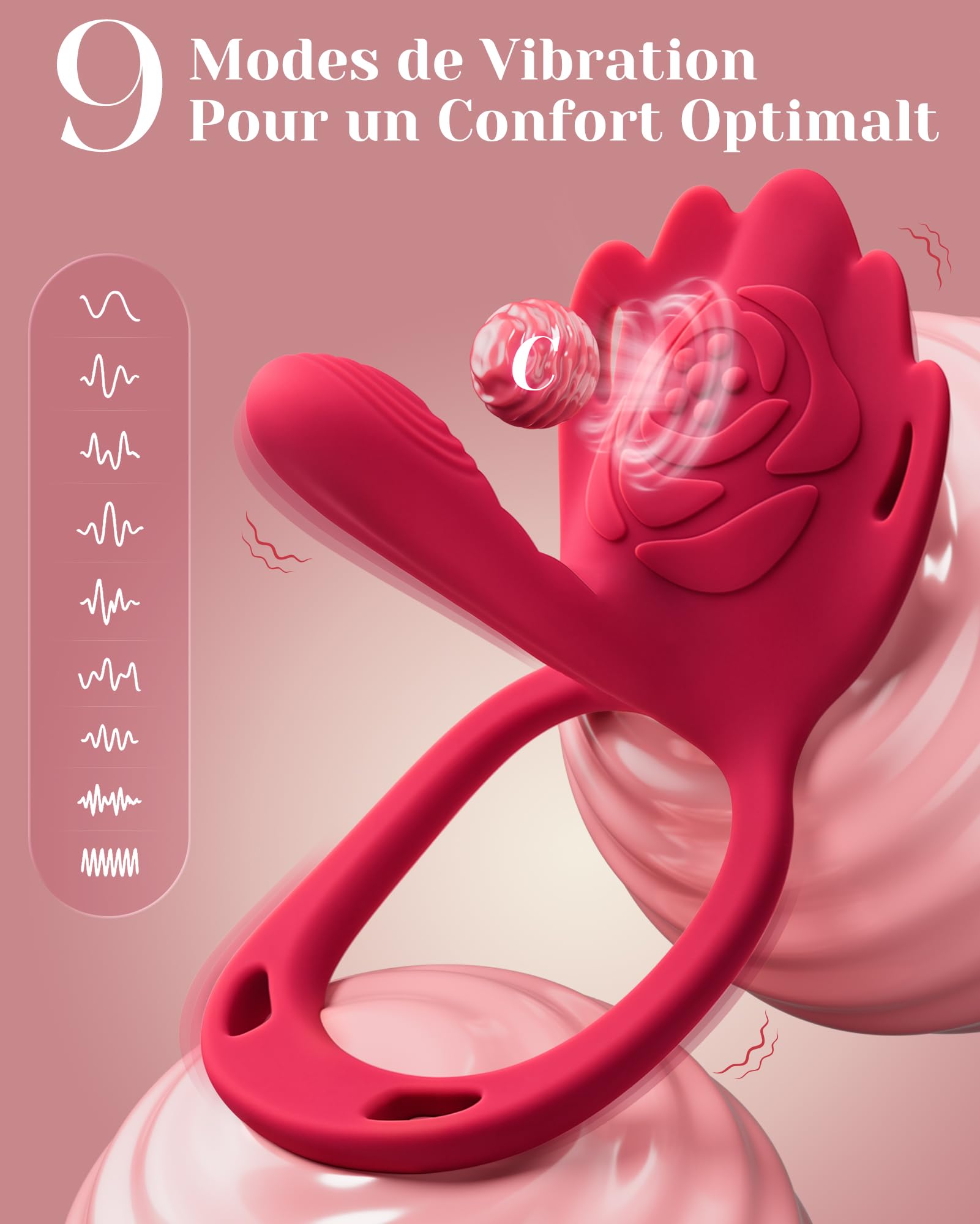 Sextoyse Couple Plaisir à Distance Puissant Vibrant Mains Libres Sex Toys | 9 Modes Portable Télécommande Vibromasseur Clitoridien 3 en 1, Vibromasseurs Feminin Sextoy, Gode Femme Sex Vibro-masseur