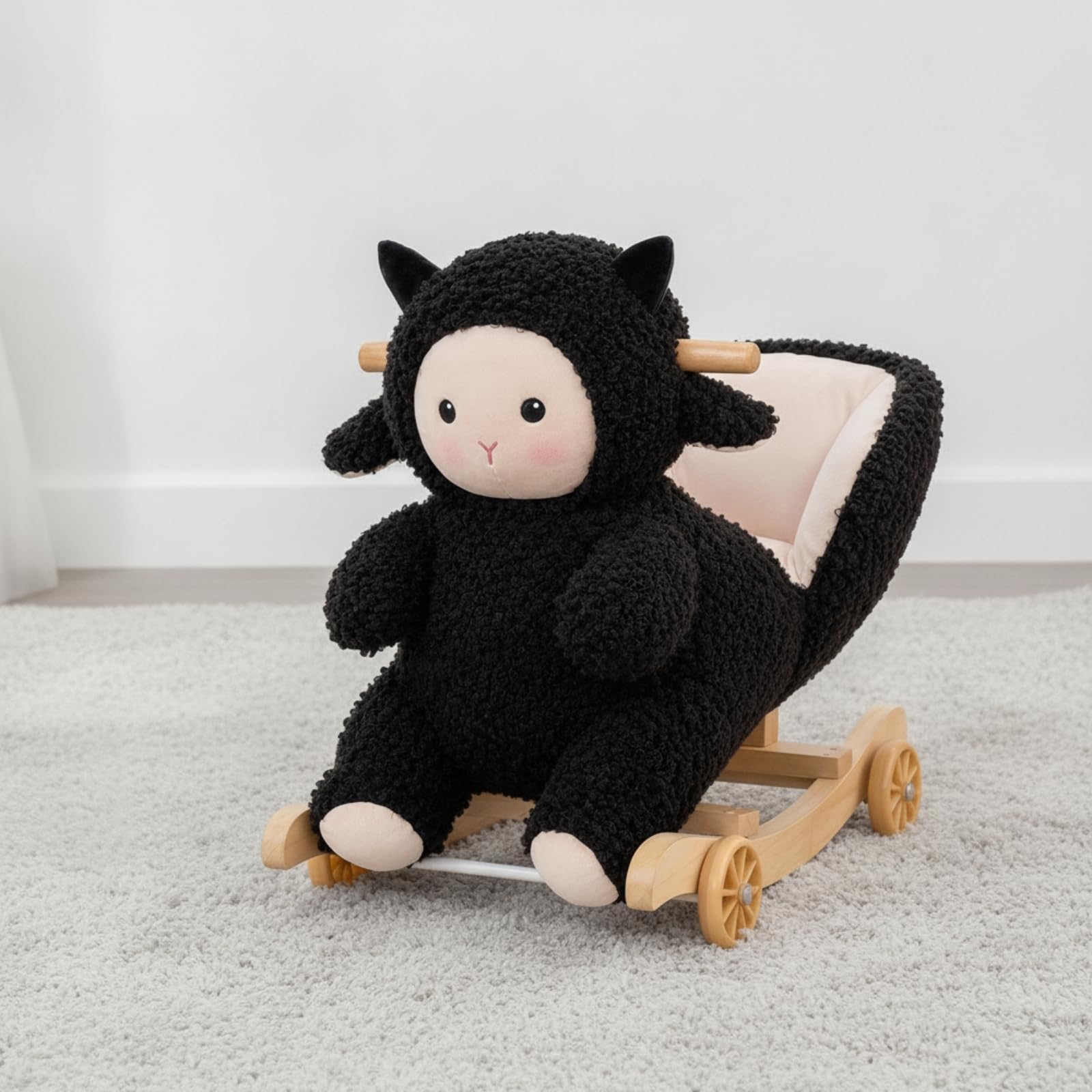 Pecora a in Peluche Imbottito a in Peluche Sicuro Giocattolo Cavalcabile per Bambini Piccoli