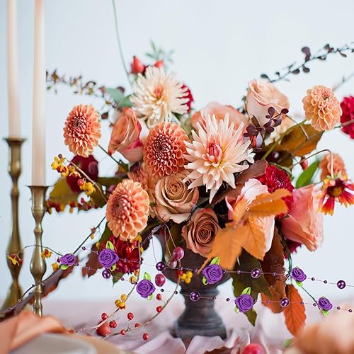 Miniatura 5 de PATIKIL Guirnalda de cuentas de estrella, guirnalda de perlas artificiales de 16.4 pies, carrete de alambre para árbol de Navidad, fiesta,