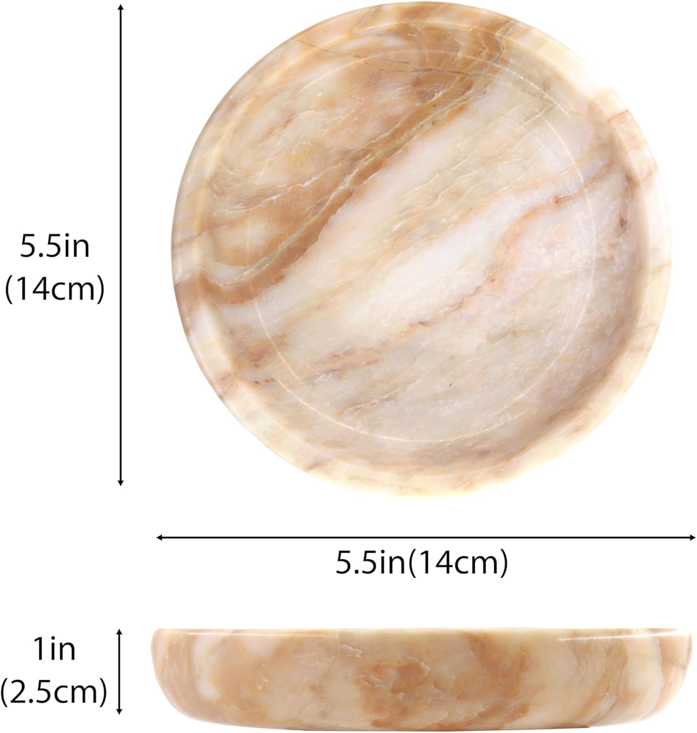 Small Natural Marble Jewelry Tray Key Plate Holder Dish Trinket Decor Catch All Bowl for Ring Earring Stone Gift for Women Daugther,Calacatta Glod