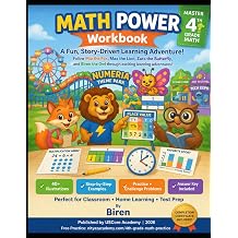 4th Grade MATH POWER Workbook Place Value, Operations, Fractions, Decimals, Measurement & Data 8 Complete Chapters with Illustrations