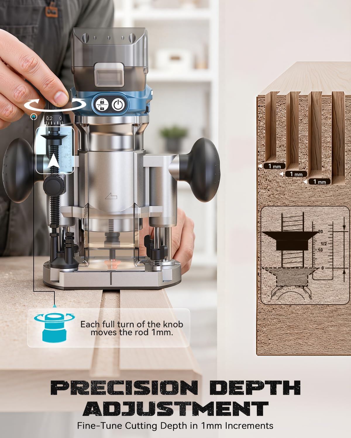 MtiolHig Plunge Router Base Kit - Precision & Stability -4