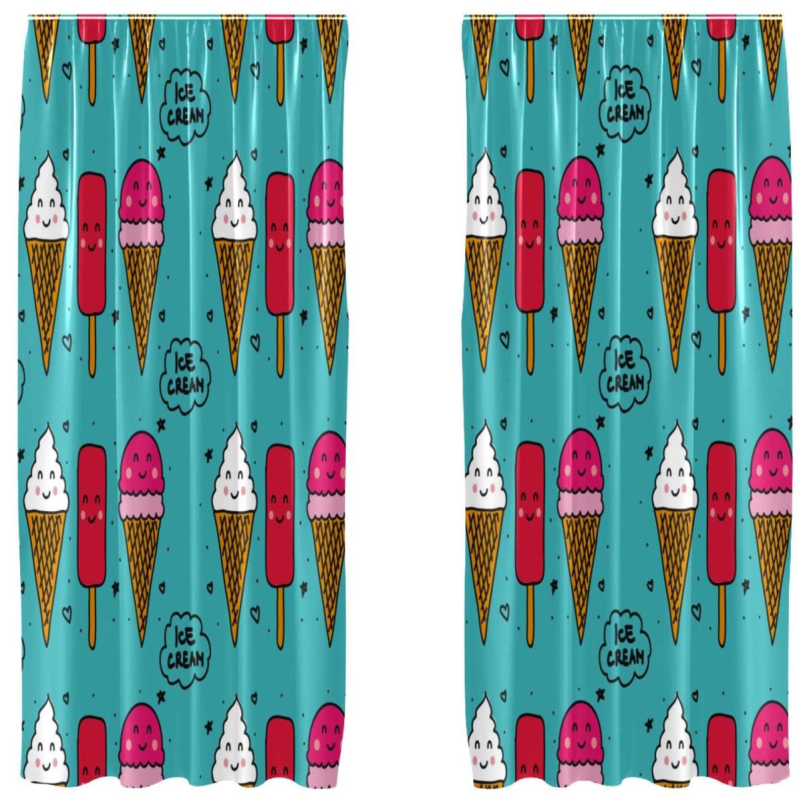 Rideaux occultants texturés pour chambre bleu azur motif summer 140x213 cm