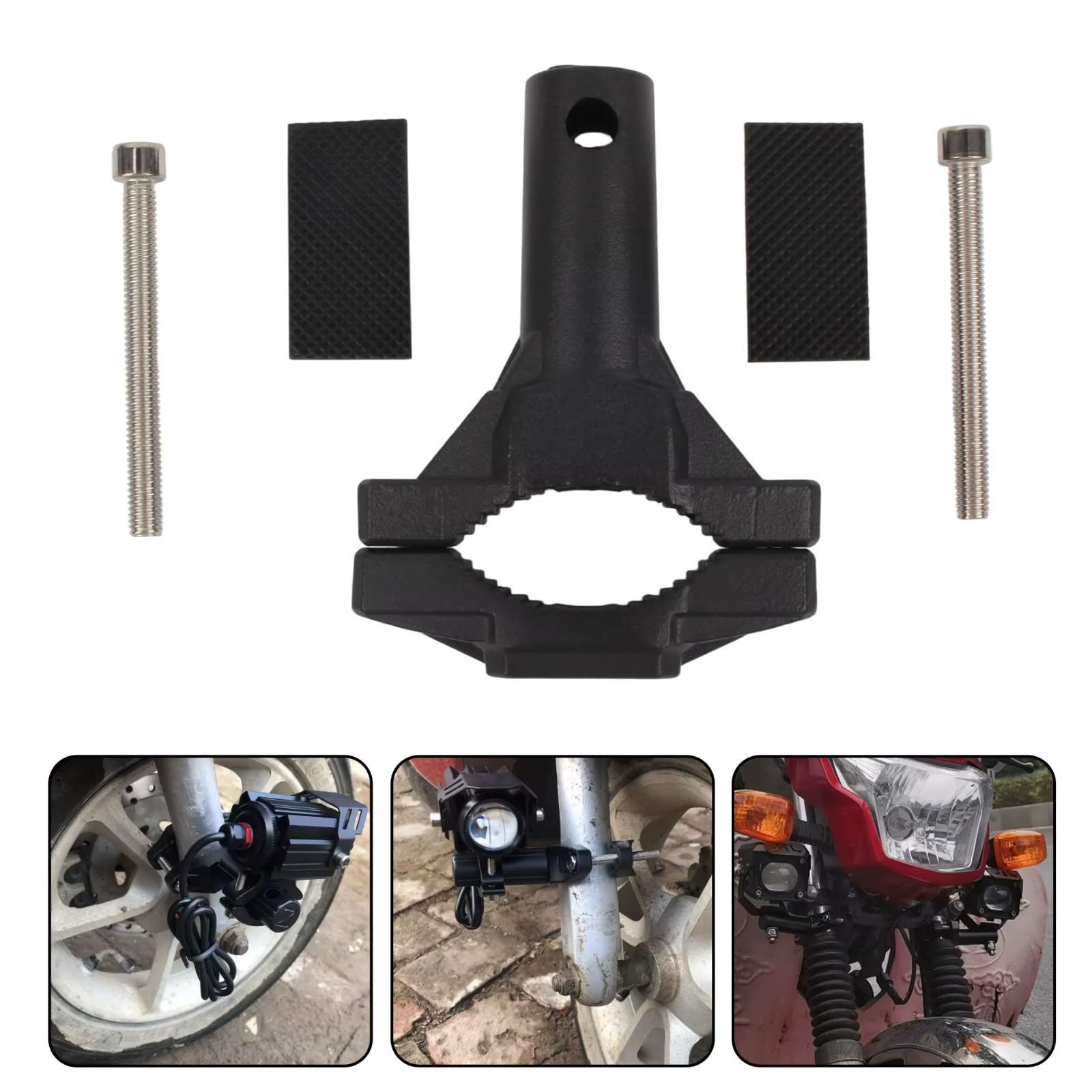 Universal 1 Paar Motorrad Scheinwerfer Halterungen Mit Montage Teile Umgerüstet Halter 41-43mm