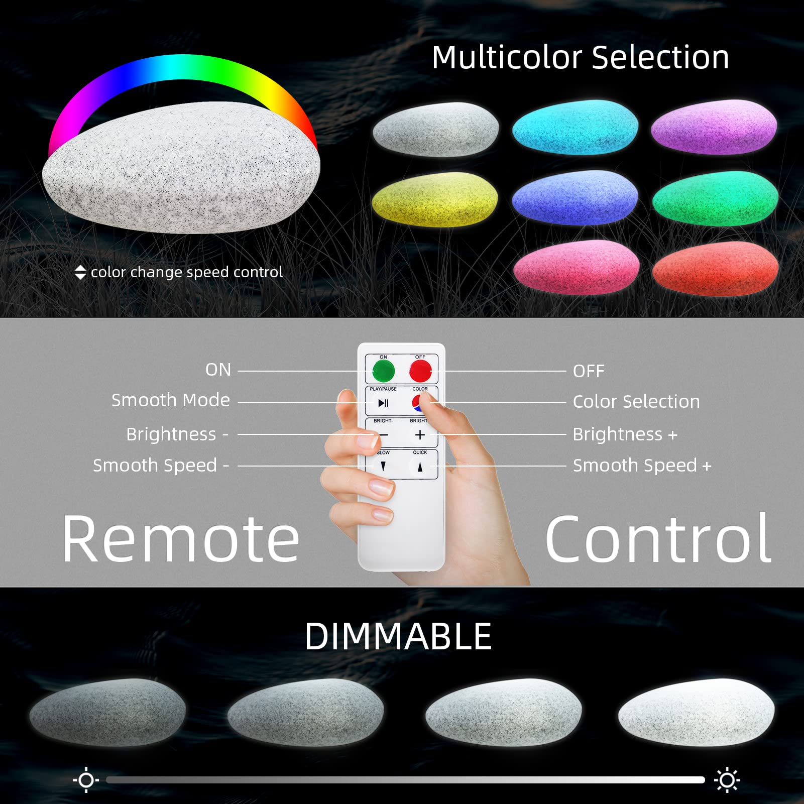 Lot De 3 Lampes Solaires LED RGB Extérieur – Avec Télécommande, IP67 Étanche, Boules Lumineuses Multicolores Pour Jardin, Piscine, Pelouse, Mariage Et Décoration