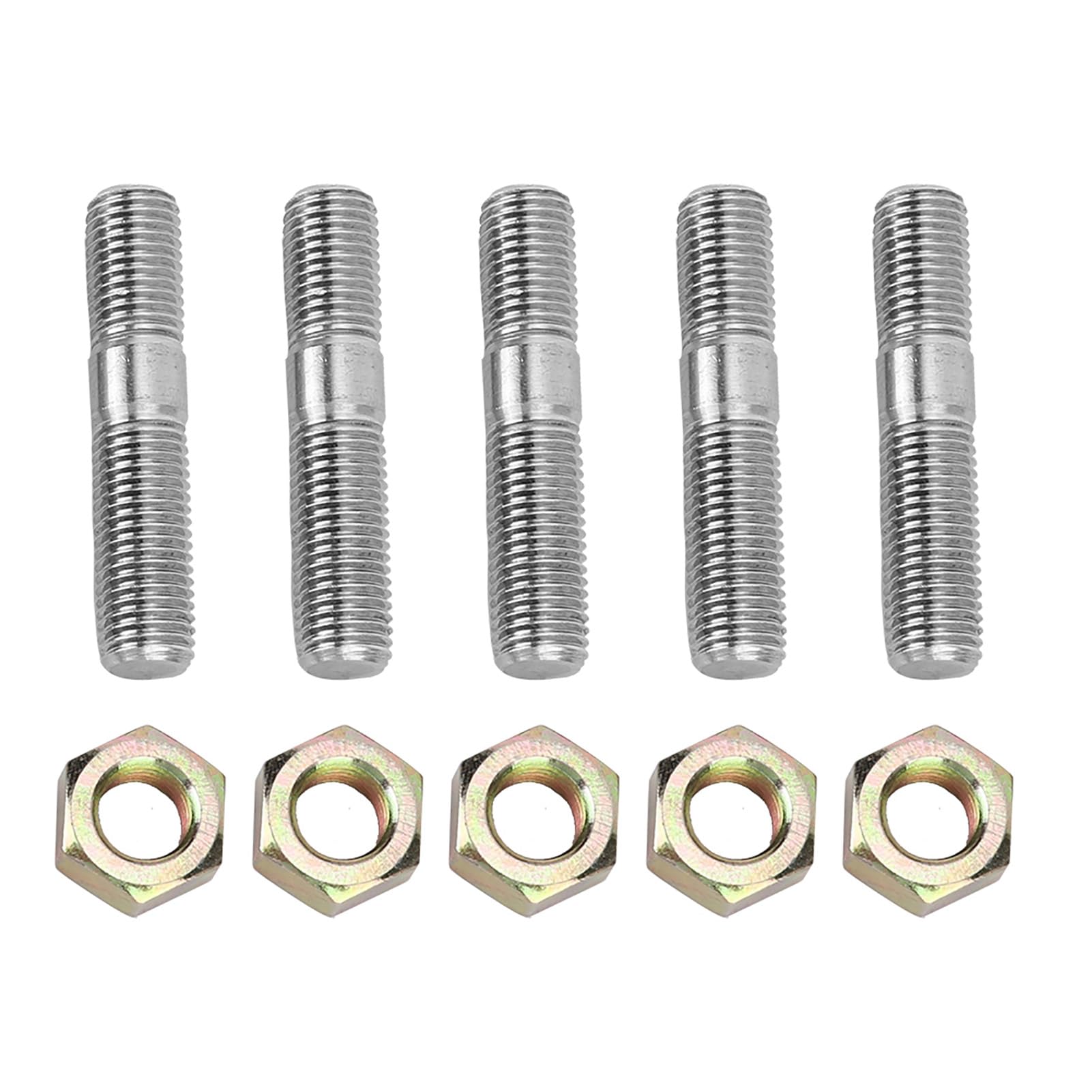 Kit Prigionieri, M10x1.25 50mm Turbo Stud Kit, 5 Pezzi Dadi e Kit Bulloni Testa, Kit di Riparazione di Ricambio per Automobili in Acciaio Inossidabile Adatto per DSM 1G, EVO1~10
