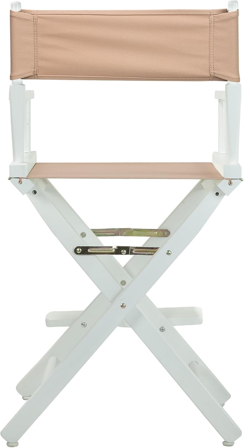 Casual Home 24" Director's Chair White Frame with Tan Canvas, Counter Height