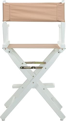 Miniatura 3 de Casual Home - Silla de director de 24.0in, marco blanco con lona bronceada, altura de mostrador