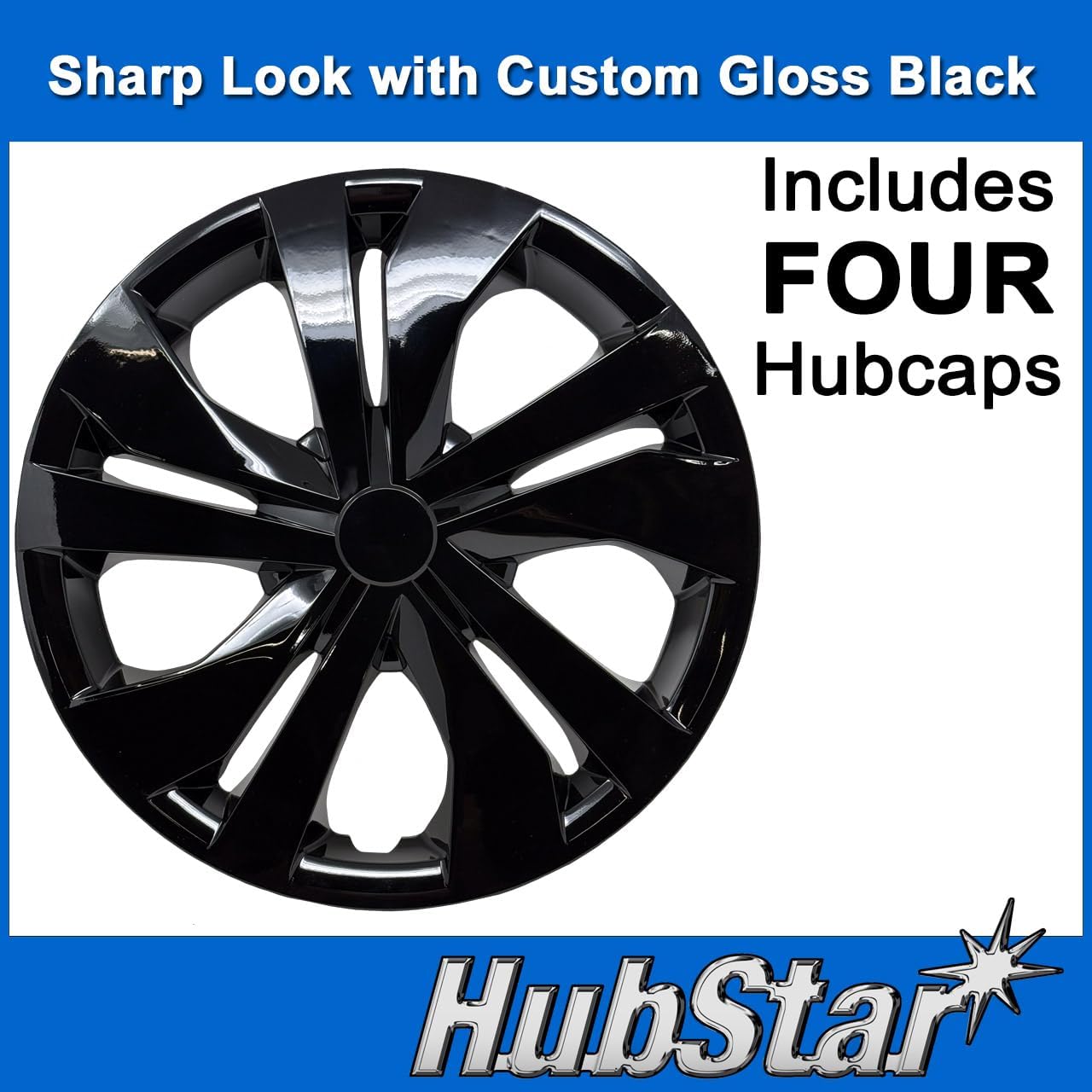 Hubcap, Premium Replacement for Nissan Versa 2017-2024, 15-inch Replica Wheel Cover (4 Pieces)