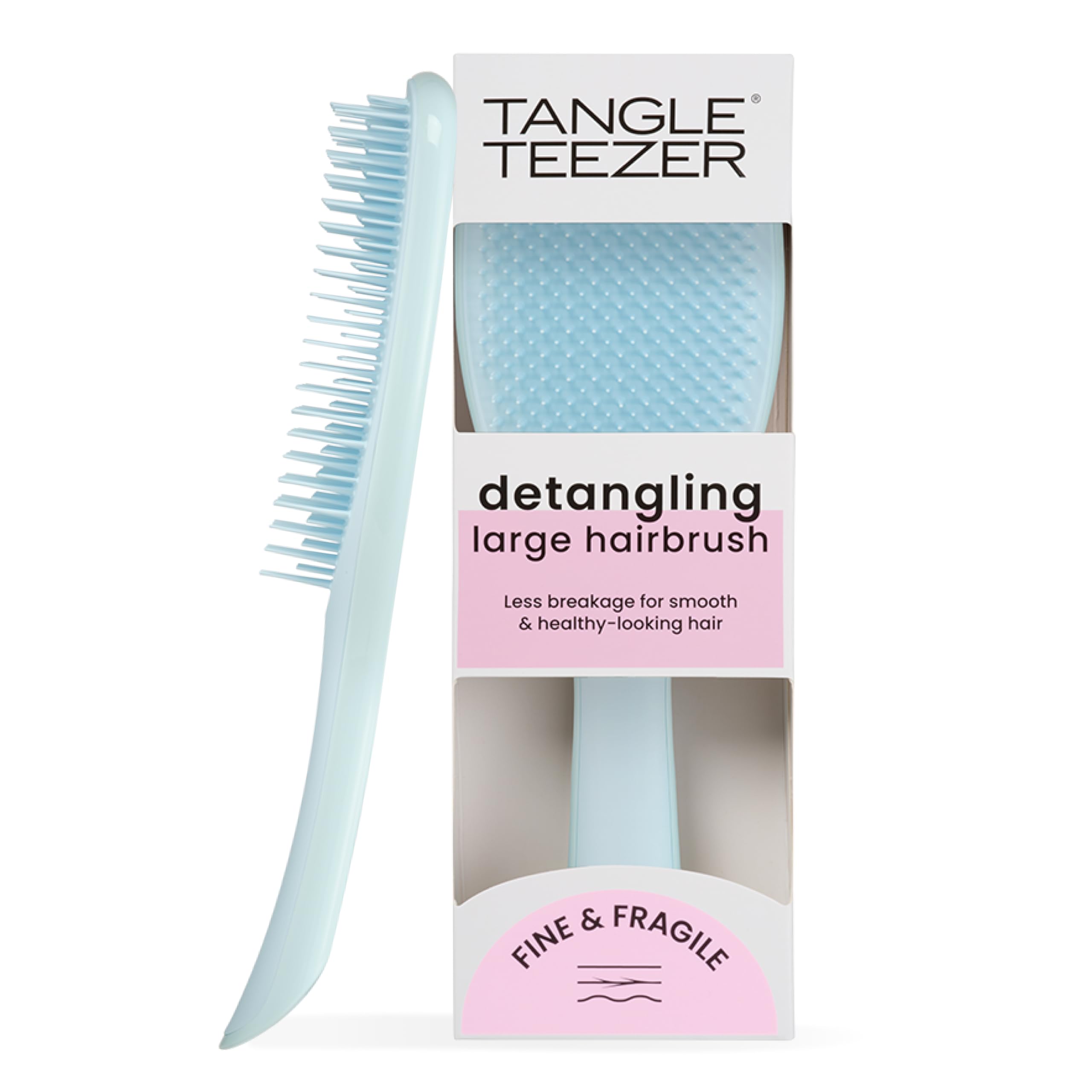 Tangle Teezer Fine & Fragile Ultimate Detangler, do cienkich i delikatnych - Miękkie, elastyczne ząbki redukują łamanie i ciągnięcie - Łagodna dla delikatnych włosów - Błękit morskiej piany
