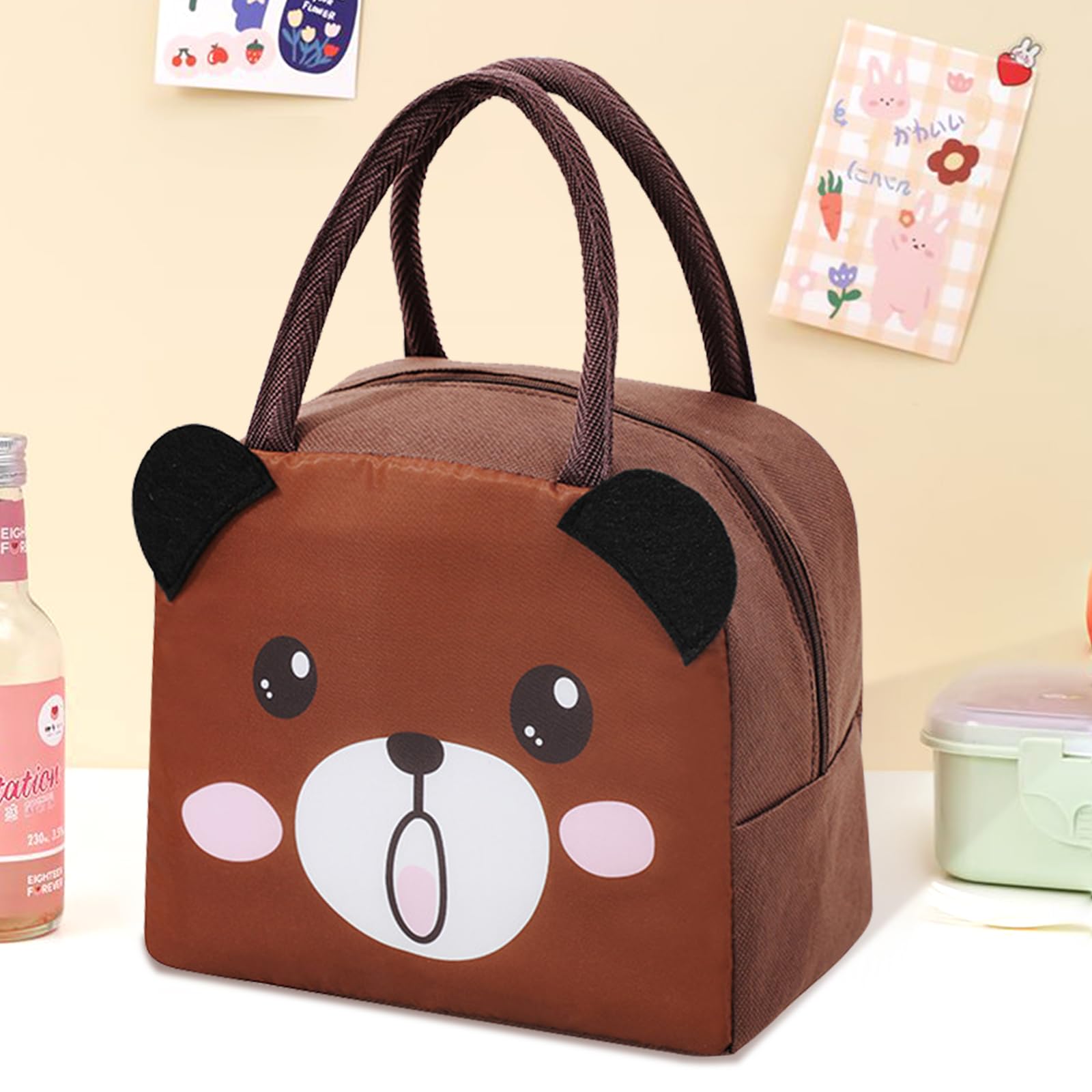 Lunch Bags Tote Cooler Bag Insulated Reusable Lunch Tote Bags Cartoon Portable Lunch Box Bag for Work Office