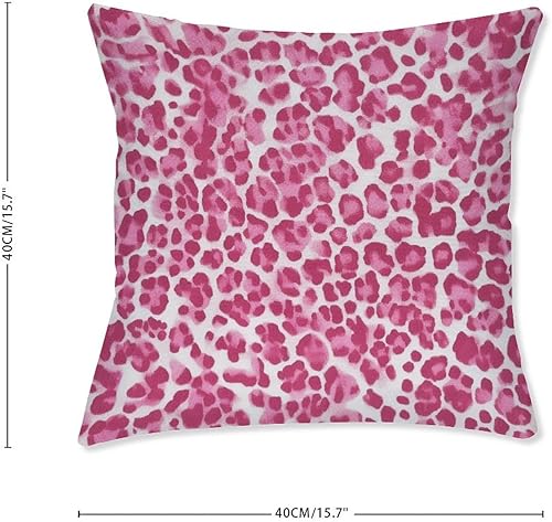 Miniatura 2 de Juego de 2 fundas de almohada con estampado de guepardo rosa intenso, para decoración al aire libre, fundas de almohada de lona impermeables para