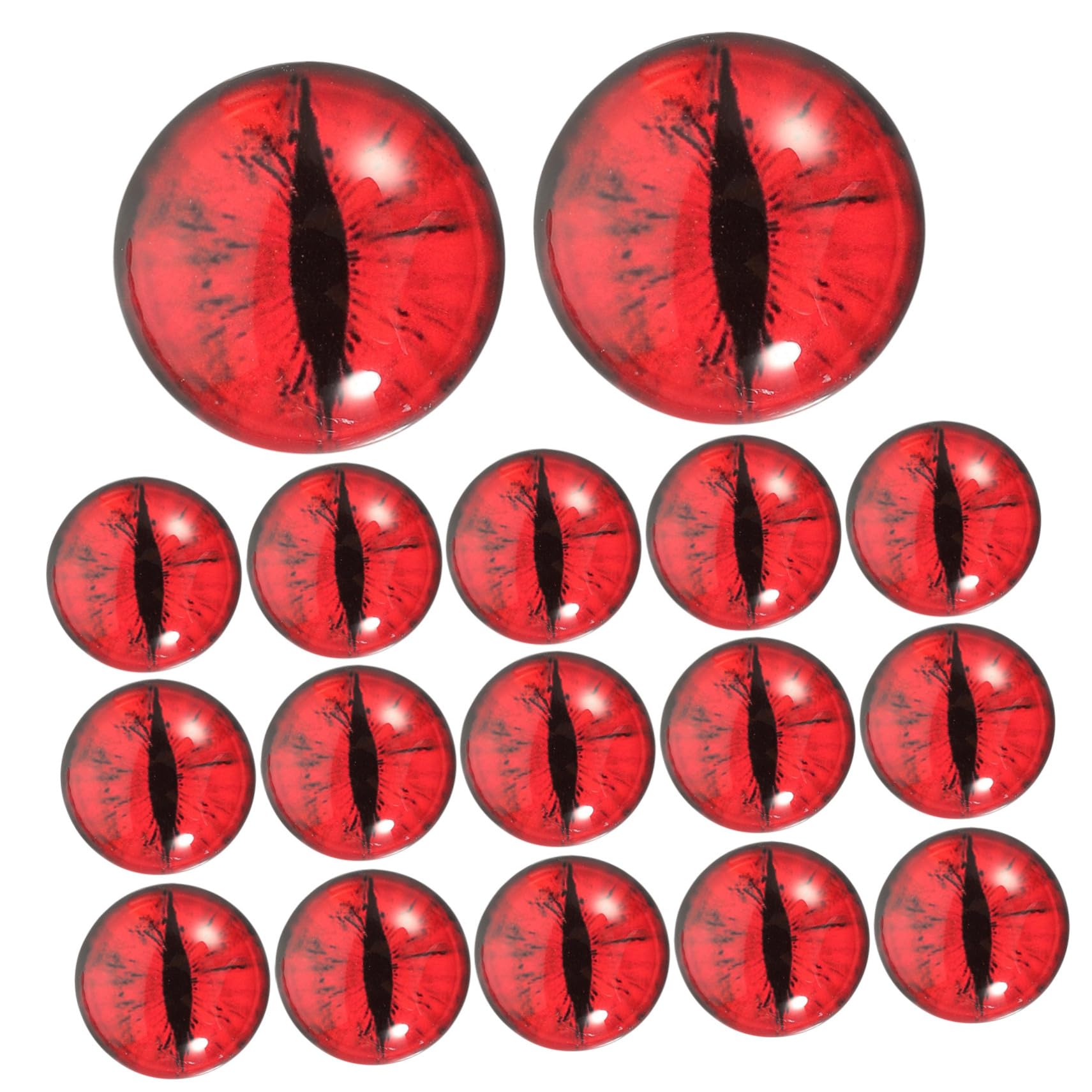 SHINEOFI Runde Glasaugen aus Glas, Rot, 25mm, 100 Stück für Bastelarbeiten