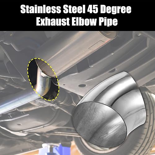 Miniatura 2 de X AUTOHAUX 4 piezas OD 3 pulgadas 45 grados SS304 tubo de acero inoxidable curva tubo de escape codo tubo para coche sistema de escape modificado 3