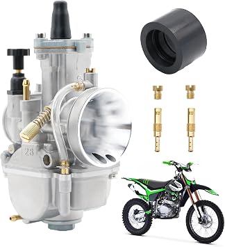 Carburetor Compatible with KX80 KX85 KX100 Yamaha YZ80 YZ85 DT100 SUZUKI RM80 85 CR80 CR85R GY6 PWK 28mm 2 stroke Racing Flat Slide Carb Carburetor with Intake needle jet 15003-1617