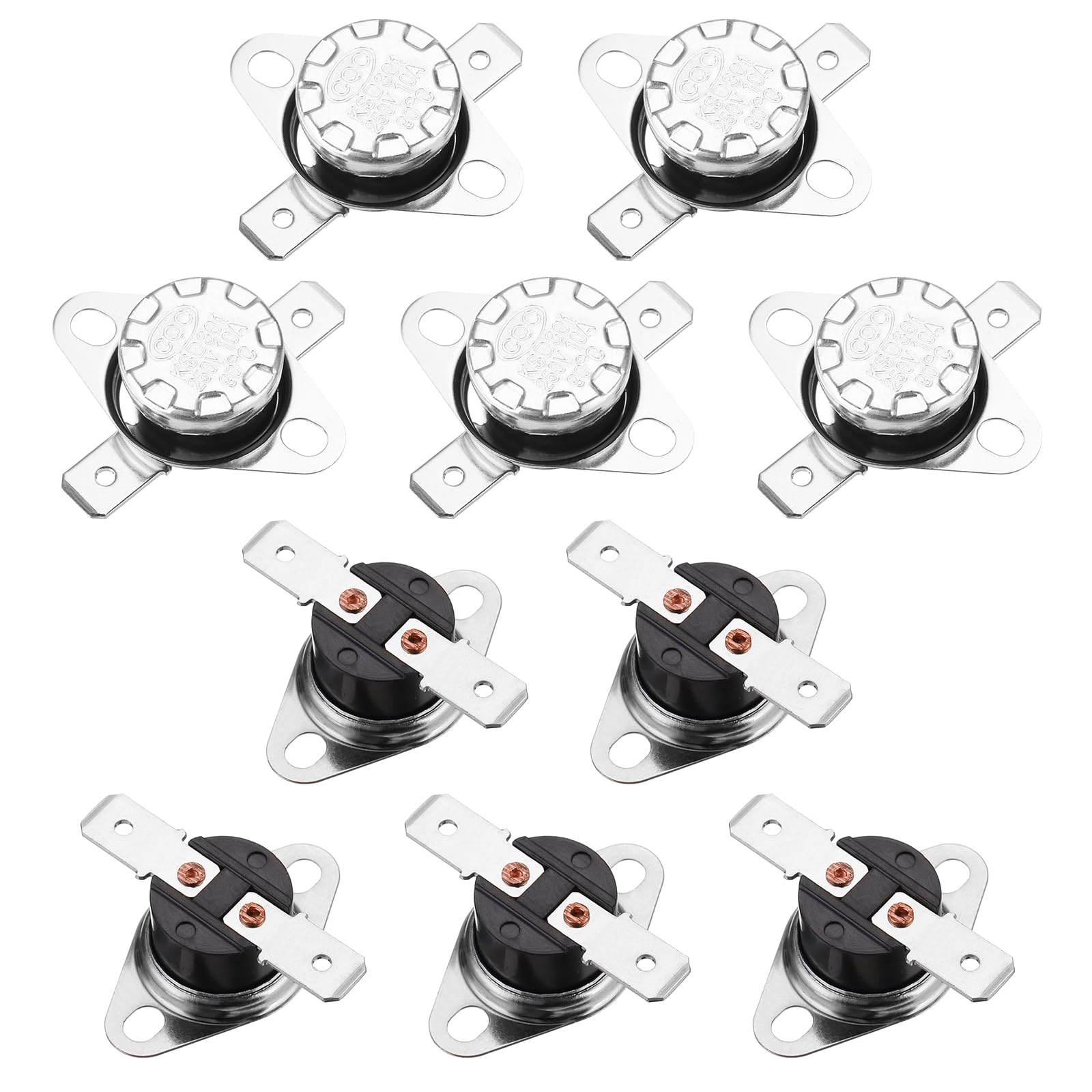 sourcing map KSD301 Thermostat 90°C/194°F 10A Normally Closed N.C Adjust Snap Disc Temperature Switch for Microwave,Oven,Coffee Makers 2pcs,Bakelite Material