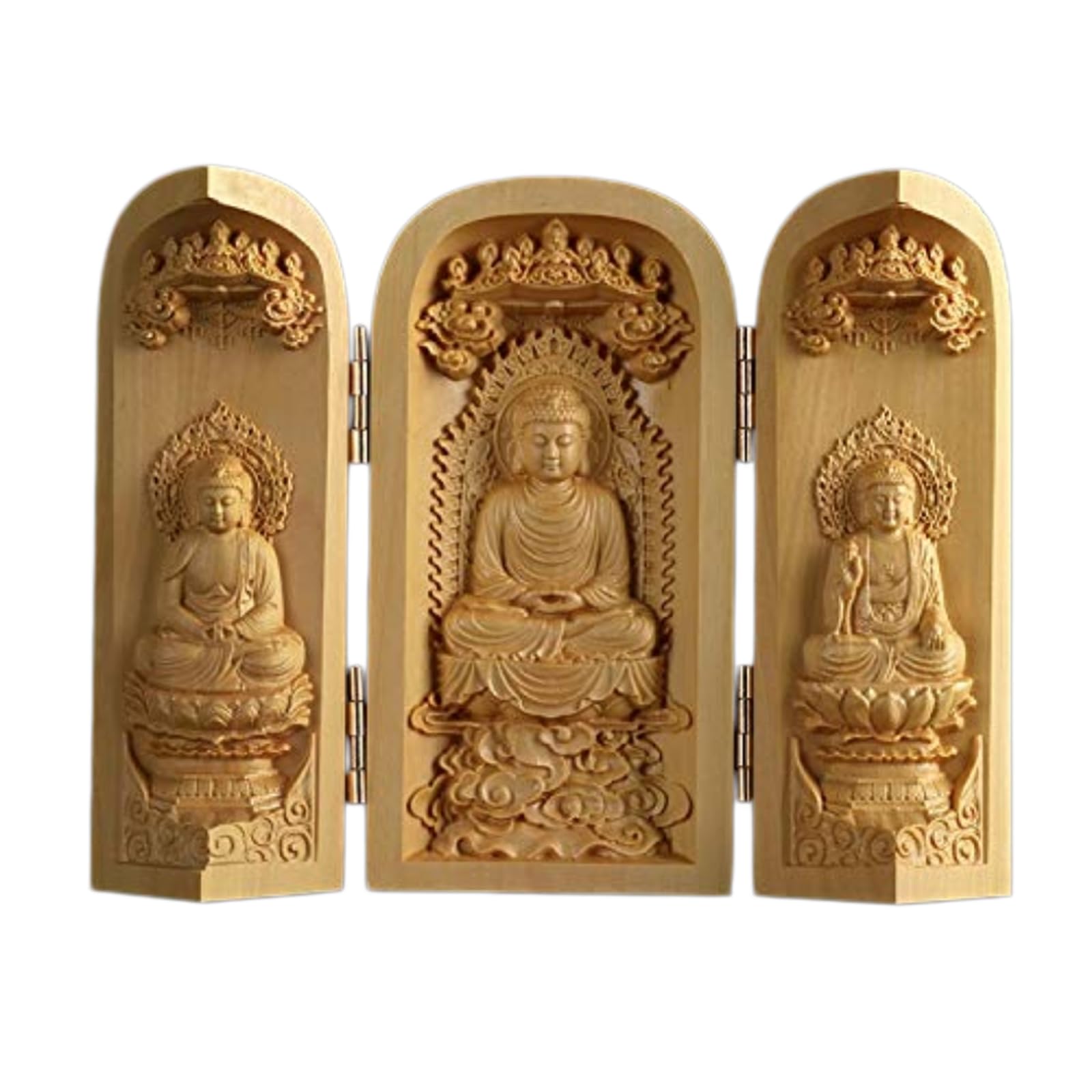 YXCQHZM Buddha Statue Solid Wood Carving Mini Sankai Buddha Fudo Myoo Mini Guardian Monument Figure Decorative Statue (A6)