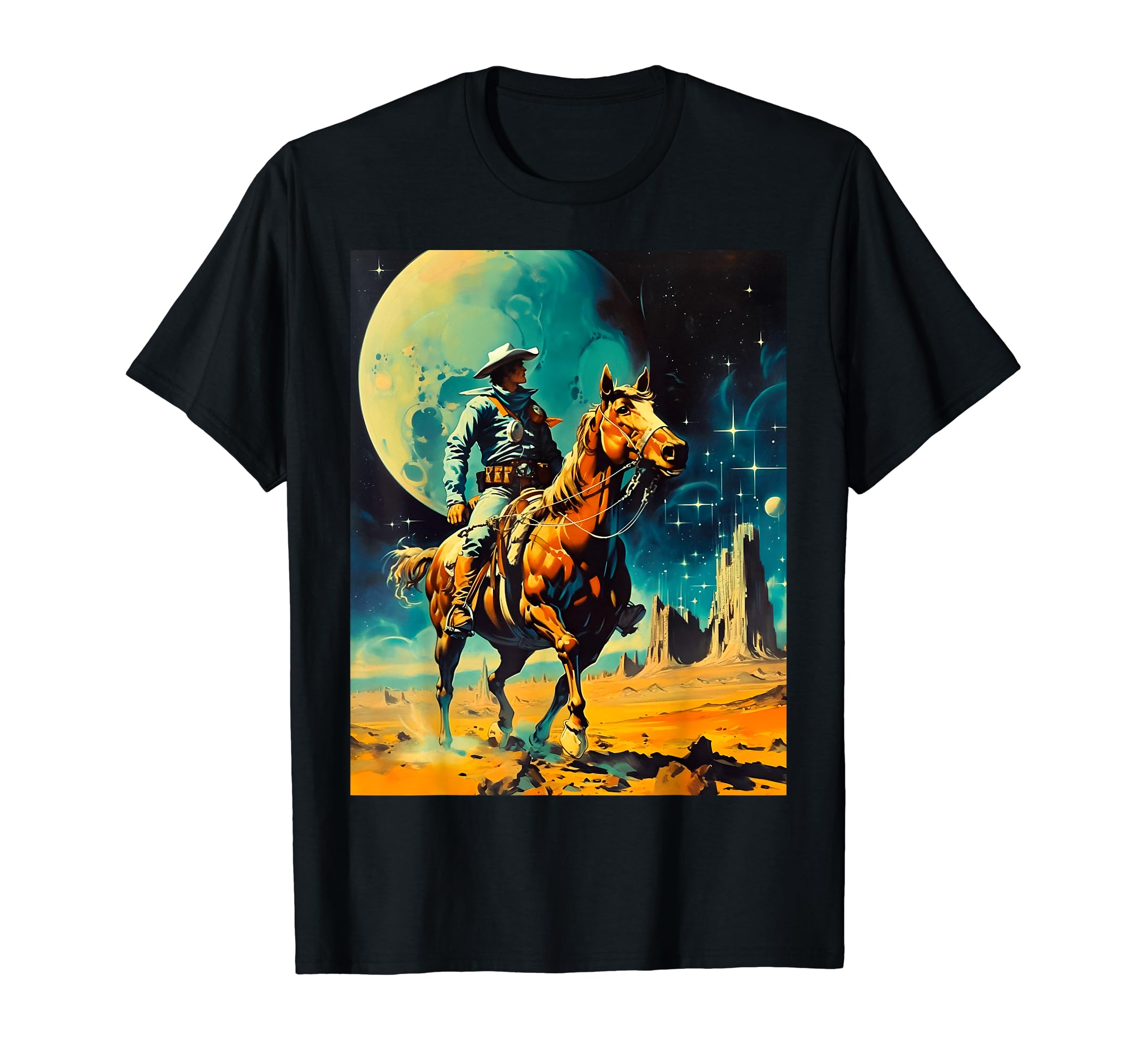 Taudalpoi - Digital Collage ArtistThe Space Cowboy Retro Scifi T-ShirtOEKO-TEX STANDARD 100