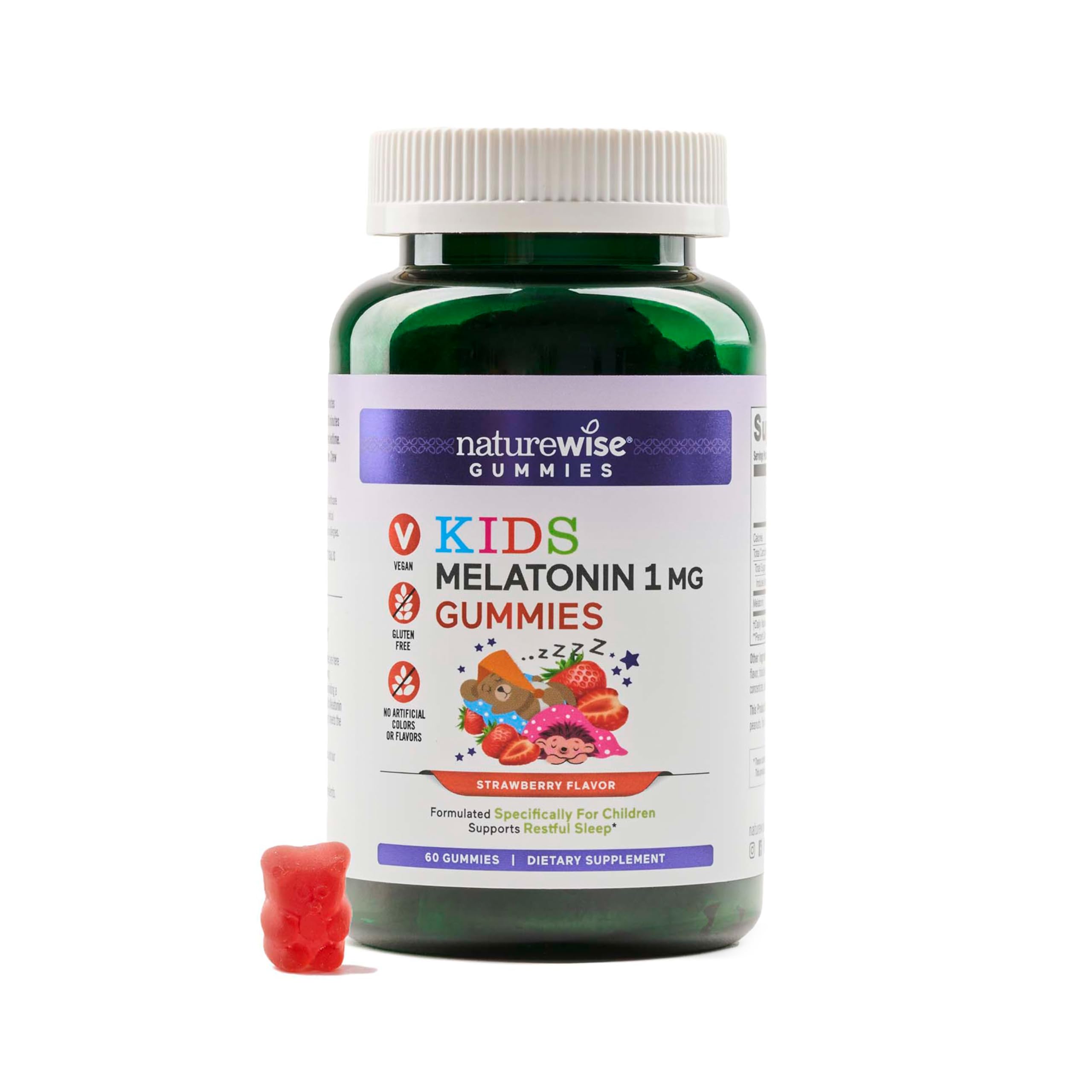Amazon.com: Naturewise Kids Melatonin Gummies 1 mg - Drug-Free, Non ...