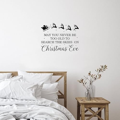 Miniatura 2 de Calcomanías de pared con texto en inglés May You Never Be Too Old to Search The Skies on Christmas Eve, vasos inspiradores para pared, calcomanías