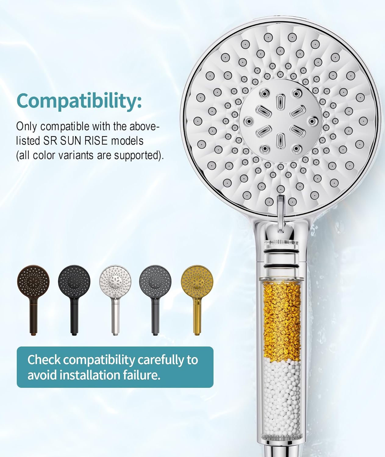 SR SUN RISE Shower Filter for Handheld Shower Head, NSF Certified 4 Pack Replacement Filters for Hard Water Remove Chlorine and Harmful Substances Only Fits SR SUN RISE Shower Head image 4
